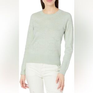 Club Monaco Women's Sheer Jacq Smoke/Gris (light green) Sweater Size S